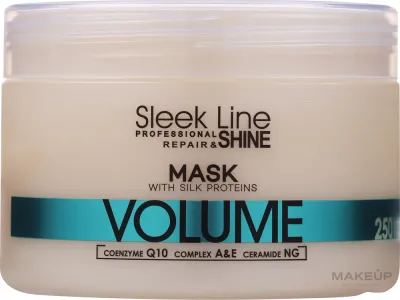 Маска для волос Stapiz Sleek Line Volume для объёма, для тонких и слабых, с протеинами шёлка и керамидами, 1000 мл