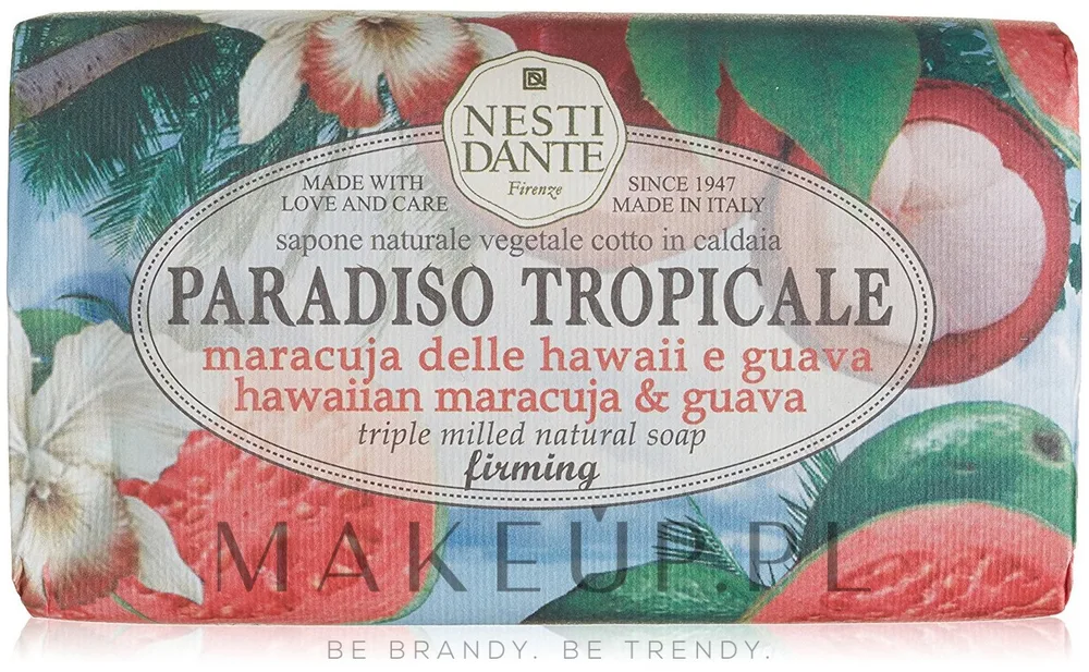 Натуральное тонизирующее мыло Nesti Dante Paradiso Tropicale с маракуйей и гуавой, 250 г