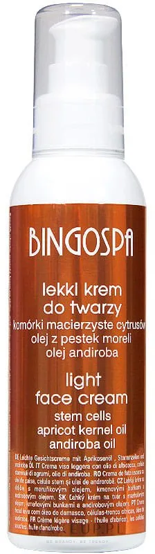 Крем для лица BingoSpa Light with Apricot лёгкий с абрикосом 135 г