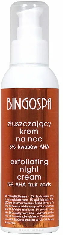 Крем для лица BingoSpa Exfoliating ночной отшелушивающий 5% AHA 135 г