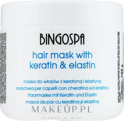 Маска для волос BingoSpa с кератином и эластином, для сухих и повреждённых, укрепление и блеск, 500 г