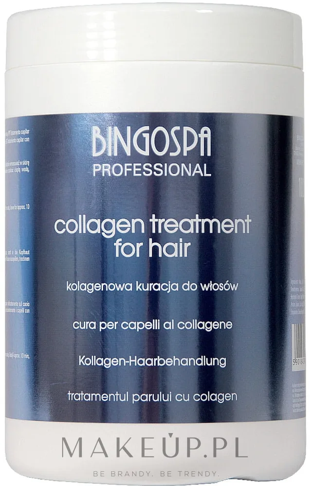 Уход для волос BingoSpa коллагеновый, для ослабленных, восстановление и упругость, с эластином и кератином, 1000 г