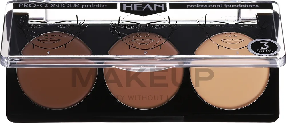 Палетка для контуринга лица Hean Pro-Contour Palette 3 оттенка