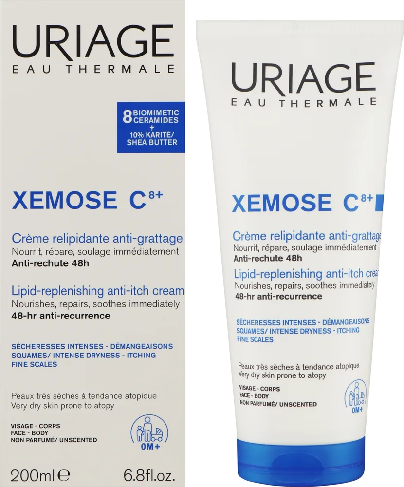 Крем для лица и тела Uriage Xémose C8+ успокаивающий для раздражённой кожи