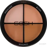 Палетка для контуринга Gosh Copenhagen Contour'n Strobe Kit 4 в 1, оттенок 001 - Light — фото 2