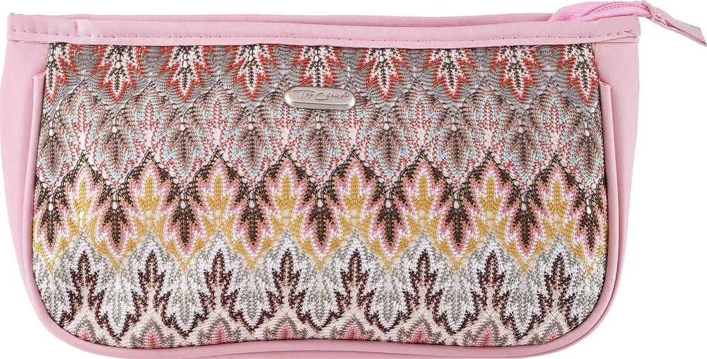 Косметичка Top Choice Boho 94156 с цветочным узором, розовая, 22 см