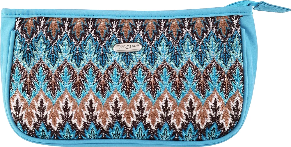 Косметичка Top Choice Boho 94156 с тремя отделениями, голубая