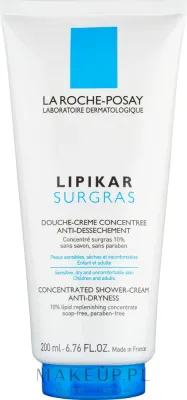 Гель для душа La Roche-Posay Lipikar Surgras Concentrated Shower-Cream концентрированный, для сухой кожи, 400 мл, 750 мл