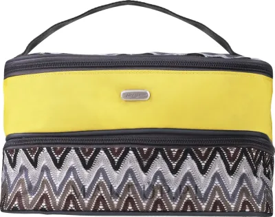 Косметичка Top Choice ZigZags 94019 на две молнии, желто-коричневая