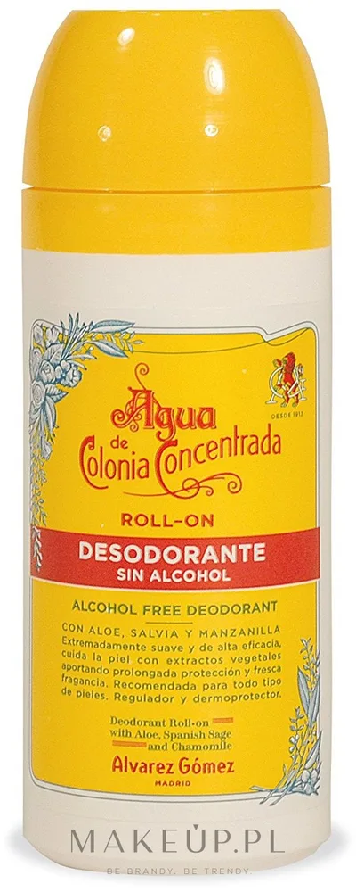 Дезодорант шариковый Alvarez Gomez Agua De Colonia Concentrada с цитрусово-фужерным ароматом, стойкий, 75 мл