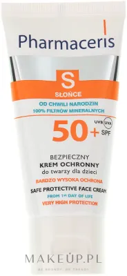 Крем для лица солнцезащитный Pharmaceris S Safe Sun SPF50+ детский минеральный 50 мл