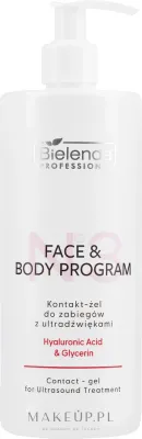 Контактный гель для лица и тела Bielenda Professional для процедур с ультразвуком с гиалуронатом 500 г