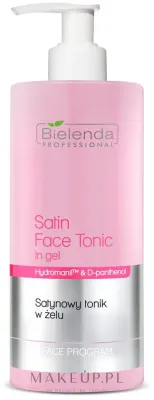 Сатиновый тоник в форме геля Bielenda Professional для очищения кожи лица с пантенолом и гиалуронатом 500 мл