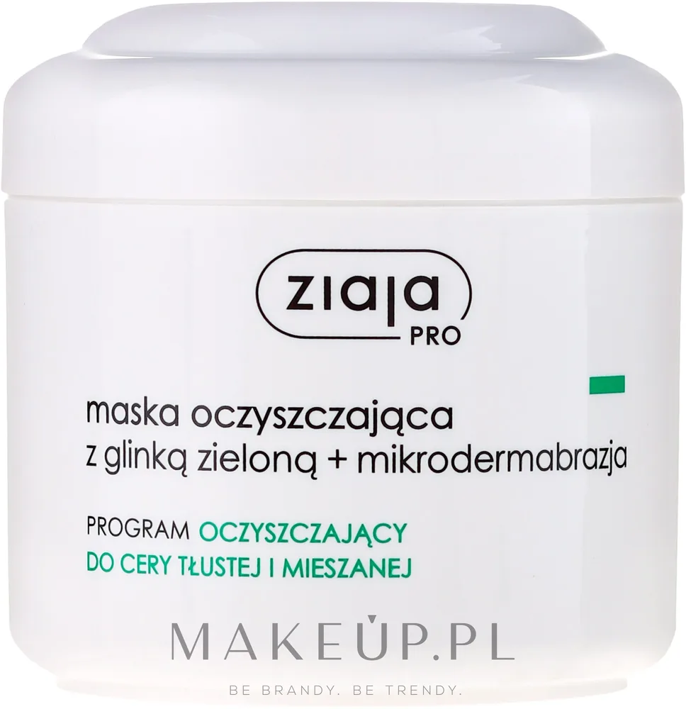 Очищающая маска для лица Ziaja Pro с зелёной глиной для жирной и комбинированной кожи 250 мл