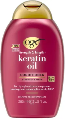 Кондиционер против ломкости волос OGX Anti-Breakage Keratin Oil Conditioner с кератином и аргановым маслом, 385 мл