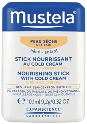 Стик для губ и щёк Mustela Hydra-Stick with Cold Cream детский увлажняющий 9.2 г