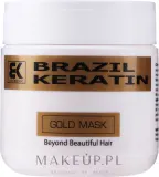 Маска для волос Brazil Keratin Anti Frizz Gold восстанавливающая, для повреждённых волос, кератин, миндаль, коллаген, 300 мл — фото 3