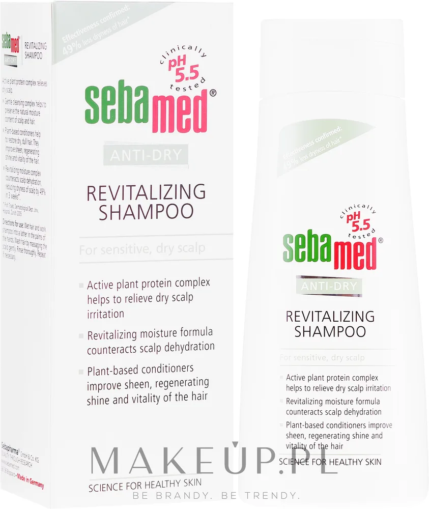 Ревитализирующий шампунь с протеинами гороха и сои Sebamed Anti-dry Revitalizing, 200 мл