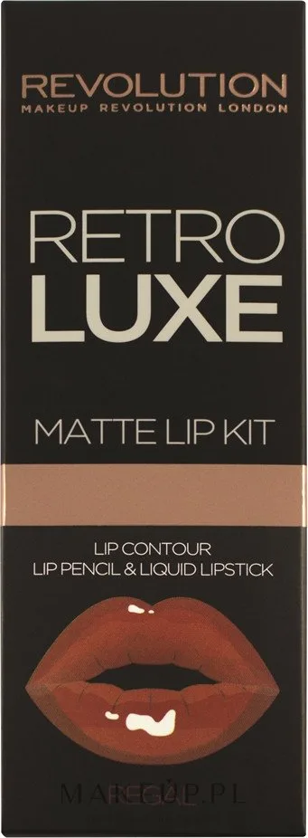 Набор для губ Makeup Revolution Retro Luxe Matte матовая помада и карандаш 5,5 мл + 1 г, оттенок Regal