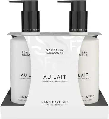 Набор для рук Scottish Fine Soaps Au Lait жидкое мыло и лосьон с молоком и алоэ 2x300 мл