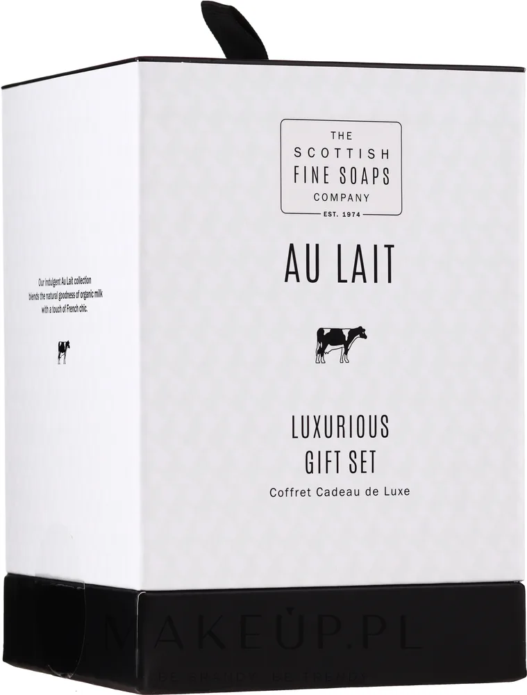 Набор Scottish Fine Soaps Au Lait Luxurious крем для тела душа рук и мыло с молоком 3x75 мл + 40 мл