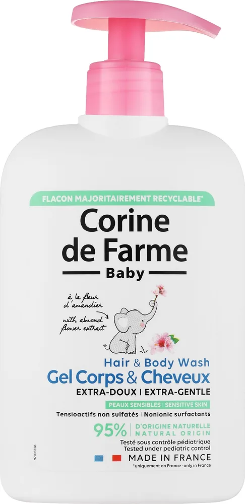 Гель для душа и волос 2 в 1 для детей Corine de Farme Gel Extra-Doux, 500 мл