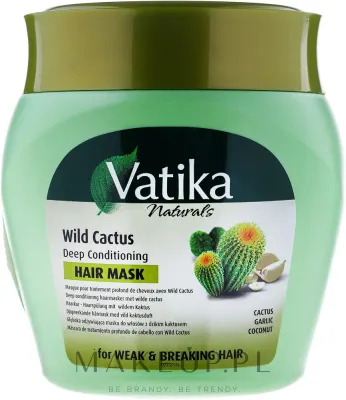 Маска для волос Dabur Vatika Wild Cactus глубоко питательная, для слабых ломких волос, экстракт кактуса, кокос, чеснок, 500 г