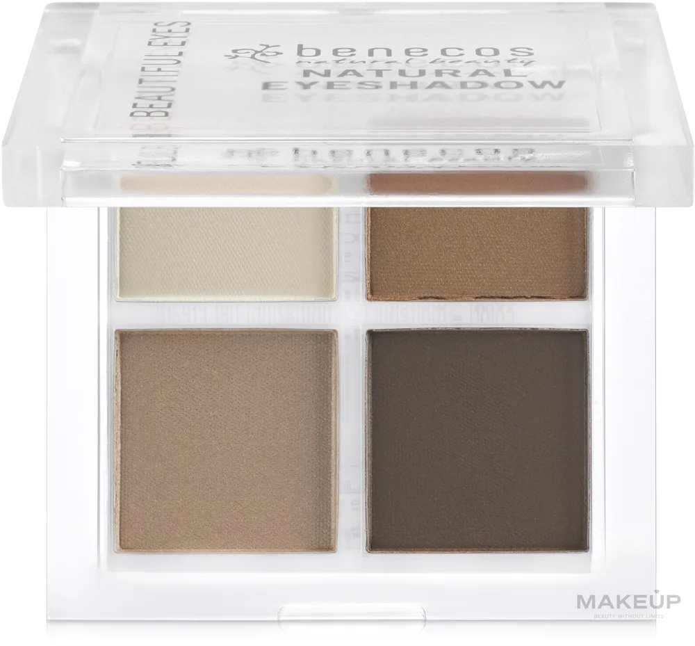 Палетка натуральных теней для век Benecos Natural Quattro Eyeshadow 4 оттенка, оттенок Beautiful Eyes