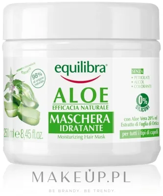 Маска для волос Equilibra Aloe увлажняющая, для тонких ослабленных волос, алоэ, крапива, без парабенов и силиконов, 450 мл