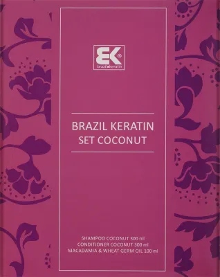 Набор для волос Brazil Keratin Coconut шампунь кондиционер и масло с кератином 300+300+100 мл