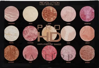 Палетка запечённых хайлайтеров Makeup Revolution Pro HD Amplified Get Baked