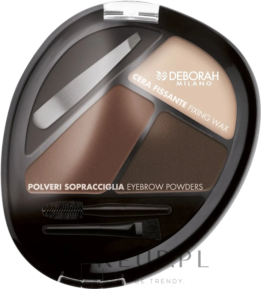 Набор для оформления бровей Deborah Milano Eyebrow Perfect Kit с пинцетом и воском, оттенок 02 - Brunette