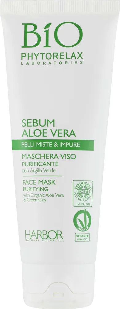 Phytorelax Laboratories Phytorelax Laboratories Bio Phytorelax Sebum Aloe Vera Face Mask - Маска для лица Phytorelax с алоэ вера и зелёной глиной для жирной кожи 75 мл