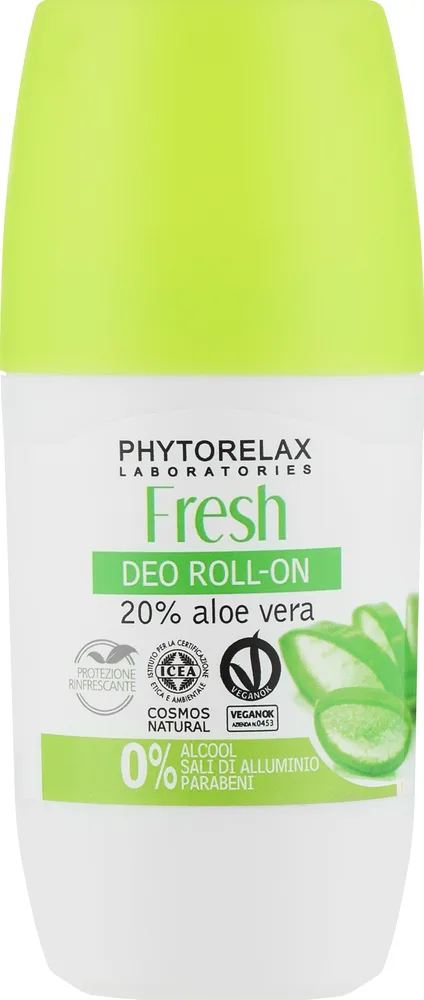 Phytorelax Laboratories Phytorelax Laboratories Fresh Deo Roll-On 20% Aloe Vera - Дезодорант шариковый без спирта Phytorelax Fresh Aloe Vera