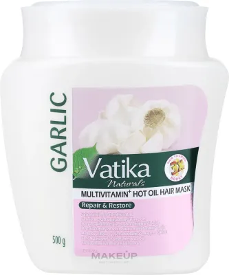 Маска для волос Dabur Vatika Garlic укрепляющая, для ослабленных волос, экстракт чеснока, витамины A C E, миндаль, 500 г