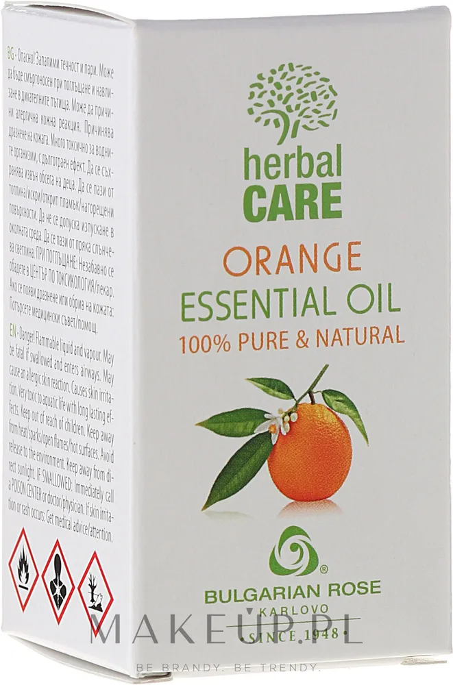 Эфирное масло апельсина Bulgarian Rose Orange 100% натуральное для ароматерапии, ванны и массажа 10 мл