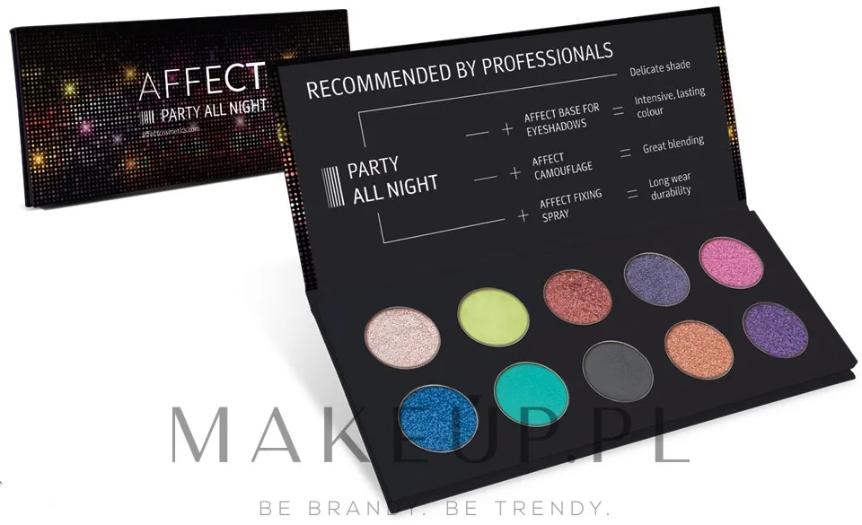 Палетка прессованных теней для век Affect Cosmetics Party All Night Eyeshadow Palette