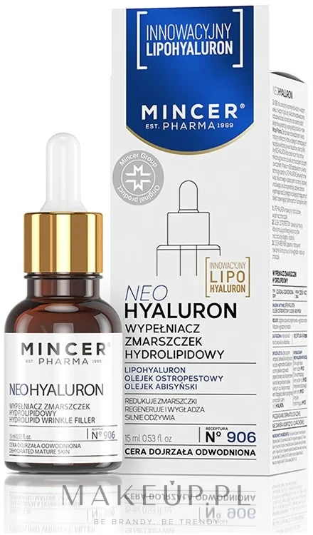 Сыворотка для лица Mincer Pharma Neo Hyaluron 906 гидролипидная филлер морщин с гиалуроновой кислотой 15 мл