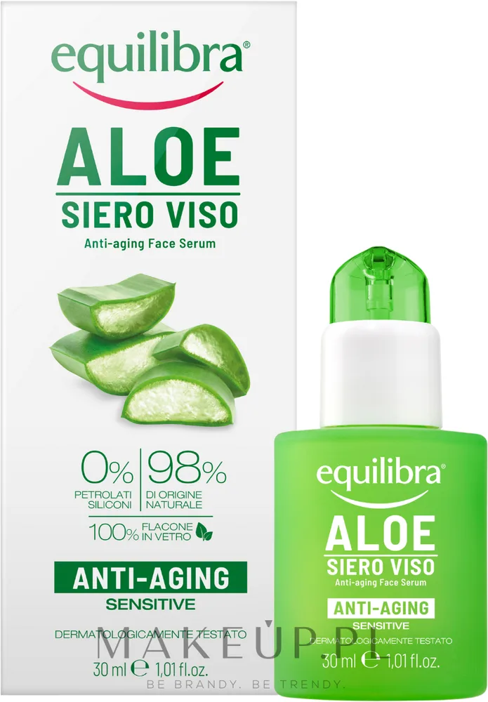 Сыворотка для лица Equilibra Aloe антивозрастная с алоэ и гиалуроновой кислотой 30 мл