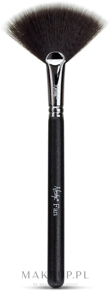 Веерная кисть Nanshy Fan Makeup Brush Onyx Black с деревянной ручкой