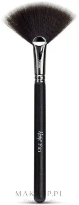 Веерная кисть Nanshy Fan Makeup Brush Onyx Black с деревянной ручкой