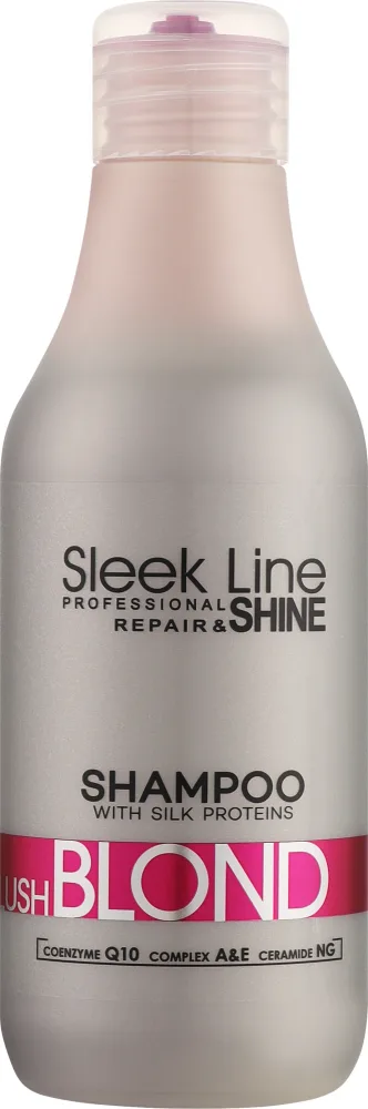 Шампунь для блонда Stapiz Sleek Line Blush Blond с розовым пигментом, керамидами и коэнзимом Q10, 1000 мл