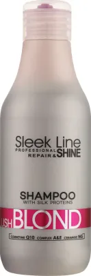 Шампунь для блонда Stapiz Sleek Line Blush Blond с розовым пигментом, керамидами и коэнзимом Q10, 1000 мл