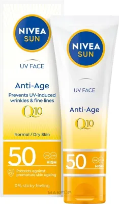 Крем для лица солнцезащитный NIVEA SUN Q10 SPF50 антивозрастной 50 мл