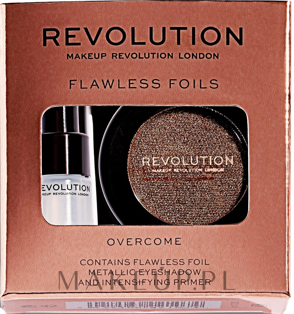 Набор для макияжа глаз Makeup Revolution Flawless Foils тени и база под тени 2 г + 2 мл, оттенок Overcome