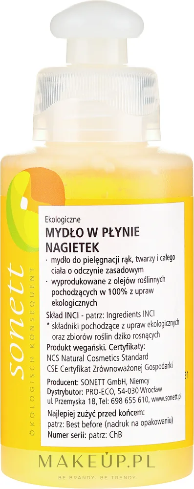 Экологичное жидкое мыло для рук Sonett Calendula с календулой, 300 мл