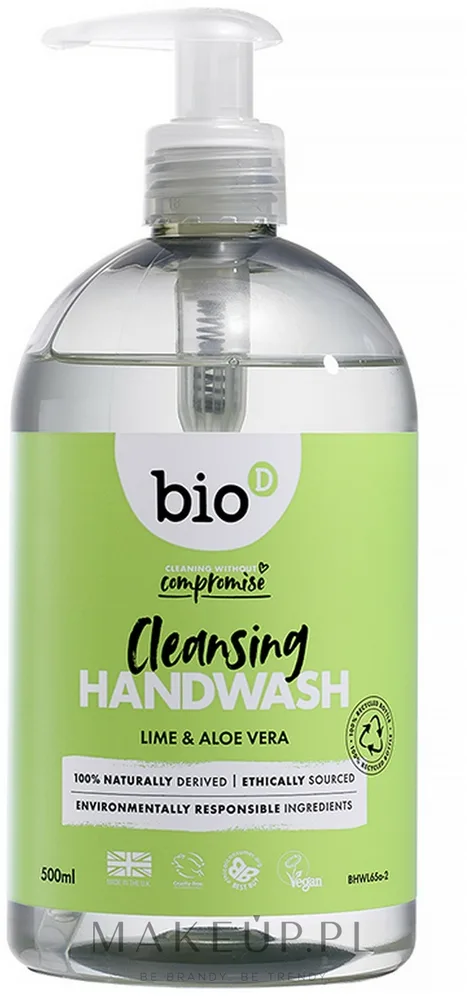 Жидкое мыло для рук Bio-D Lime & Aloe Vera с лаймом и алоэ, 500 мл