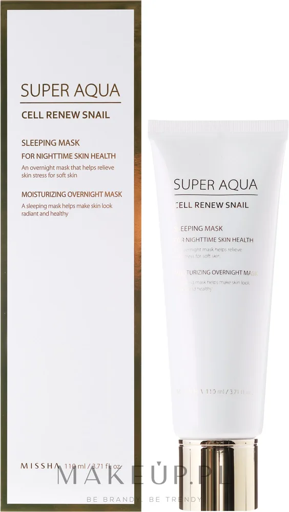 Ночная маска для лица Missha Super Aqua Cell Renew с муцином улитки увлажняющая 110 мл