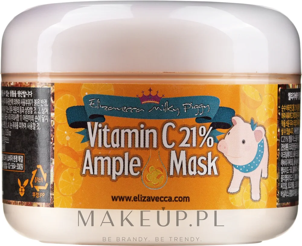 Маска для лица Elizavecca Milky Piggy с витамином C 21% разогревающая выравнивающая тон 100 г