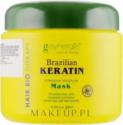 Маска для волос G-synergie Brazilian кератиновая, для повреждённых ломких волос, кератин, протеины пшеницы, риса, сои, 500 мл